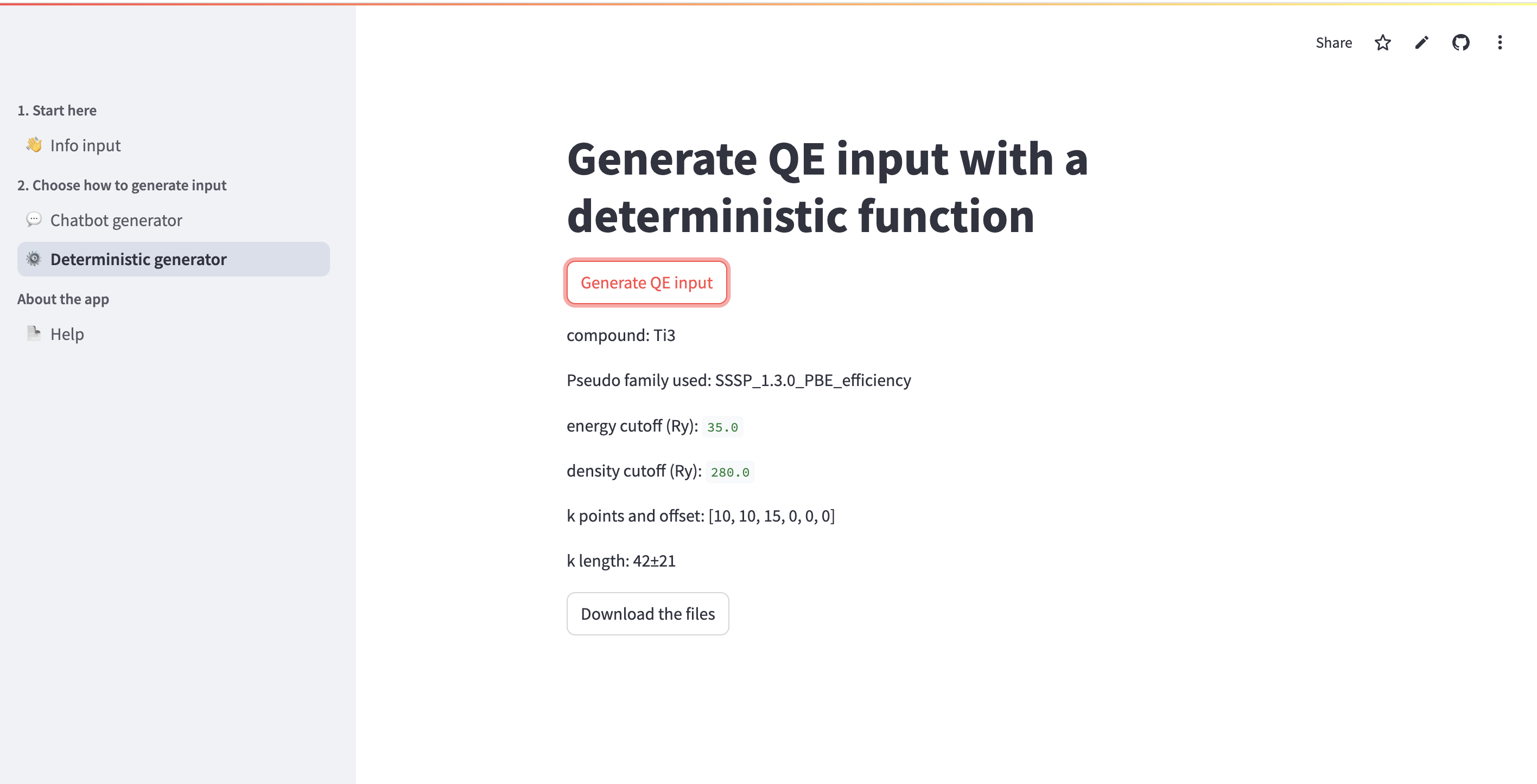 Deterministic-generator-page